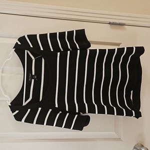 White House Black Market striped short sleeve shirt size Large